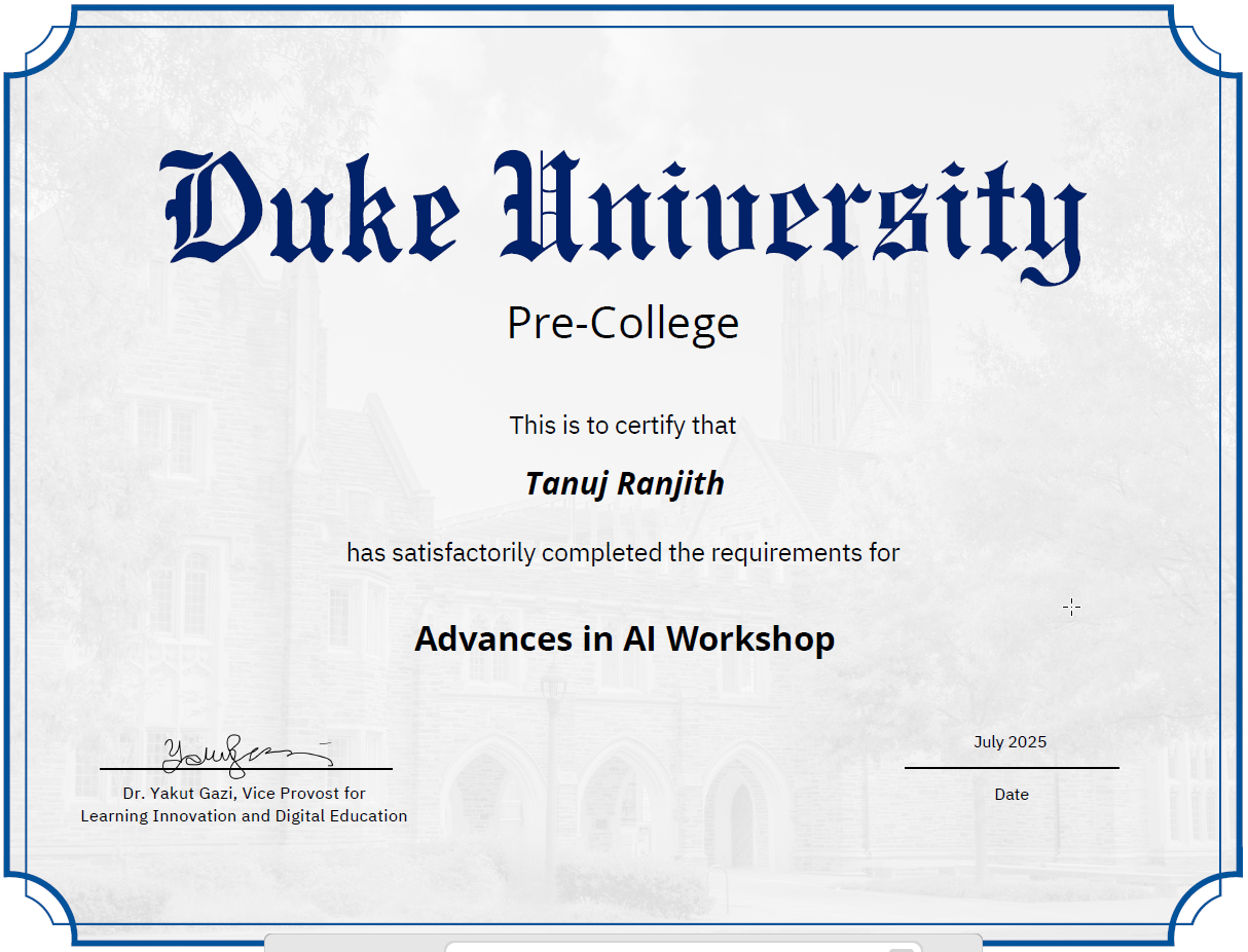 Advanced AI Workshop